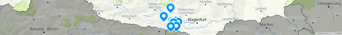 Kartenansicht für Apotheken-Notdienste in der Nähe von Villach (Land) (Kärnten)